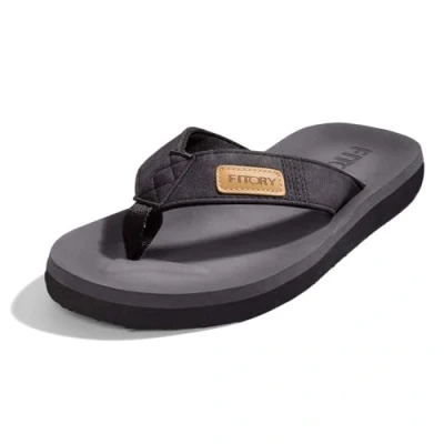 Abbildung von FITORY Herren Flip Flops Surfen Zehentrenner Sports Sandalen Beach/Pool Pantoffeln Schwarz Gr.44