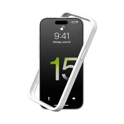 Abbildung von RhinoShield Bumper Case kompatibel mit [iPhone 15 Plus] CrashGuard Stoßdämpfende Schutzhülle im schlanken Design 3.5 Meter Fallschutz Weiß