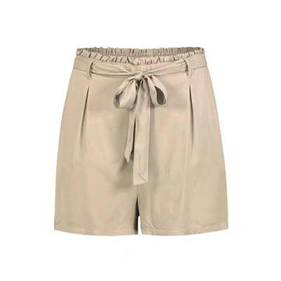 Abbildung von Fresh Made Elegante Bermuda MIT Bindeband Shorts, Damen, Größe: Small, Beige