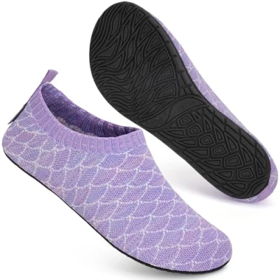 Abbildung von Mabove Badeschuhe Wasserschuhe Schwimmschuhe Damen Herren Strandschuhe Aquaschuhe Barfussschuhe Badesoken Surfschuhe(YuLin Violett,44/45