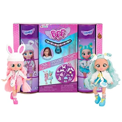 Abbildung von BFF by Cry Babies Coney &amp; Sydney Doppelpack Modepuppen zum Sammeln mit Langen Haaren, Stoffkleidung und 15 Accessoires Spielzeuggeschenk für Kinder ab 5 Jahren