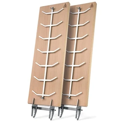 Abbildung von Bargen Flammlachsbretter mit Edelstahl Halterung Premium Grillzubehör für Feuerschalen und Kugelgrill (2er Set)