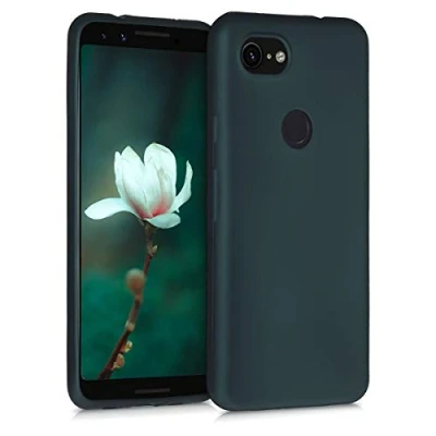 Abbildung von kwmobile Case kompatibel mit Google Pixel 3a Hülle Schutzhülle aus Silikon metallisch schimmernd Handyhülle Metallic Petrol