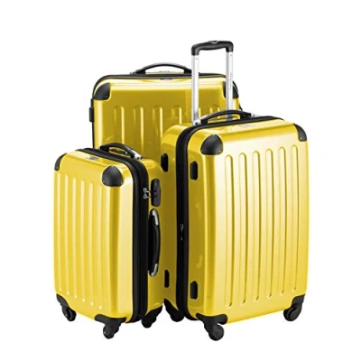 Abbildung von HAUPTSTADTKOFFER Alex 3er Kofferset, Trolley Set, Rollkoffer, Reisekoffer, (S, M &amp; L), Gelb