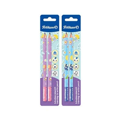 Abbildung von Pelikan 807395 Schreiblernbleistift, Farbig sortiert, 2 Stück auf Blisterkarte