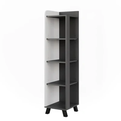 Abbildung von Vicco Midischrank Karen, Anthrazit/Weiß, 30 x 128 cm mit Fächern
