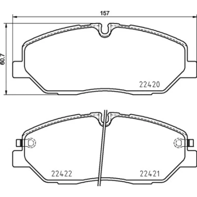 Abbildung von BREMBO P 30 090 Bremsbelagsatz mit akustischer Verschleißwarnung Zubehör HYUNDAI: H350 Kastenwagen, Pritsche/Fahrgestell