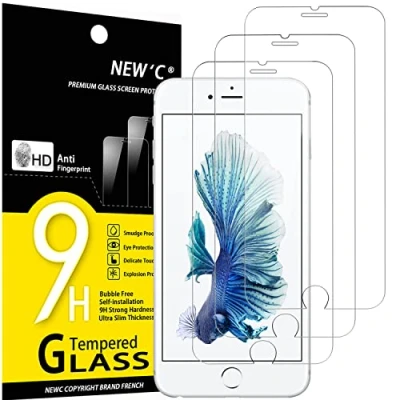 Abbildung von NEW&#039;C 3 Stück, Panzer Schutz Glas für iPhone 6 Plus, 6s Frei von Kratzern, 9H Härte, HD Displayschutzfolie, 0.33mm Ultra klar, Ultrabeständig
