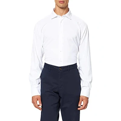 Abbildung von Seidensticker Herren Business Hemd Extra Slim Fit Bügelfrei Kent Kragen Langarm Baumwollmischung, Weiß, 43 EU