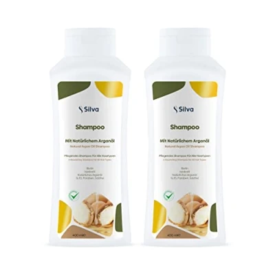 Abbildung von Arganöl Shampoo aus Marokko 100% natürlich ohne Chemie Haarpflege mit Biotin und Jojobaöl für Damen Herren Reduziert Haarausfall Stärkt Haarfollikel