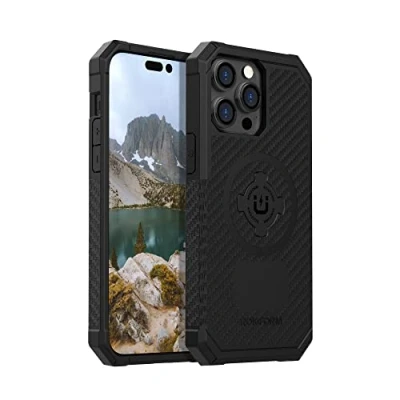 Abbildung von Rokform iPhone 14 Pro Max Hülle, Rugged Series, Dual Magnet + MagSafe kompatibel, Cover mit RokLock Drehverschluss, magnetische schützende Apple Gear, Fallgetestete Rüstung (Schwarz)