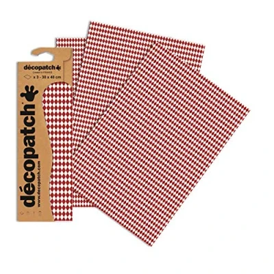 Abbildung von Decopatch Papier No. 738 (lachs Raute Bordüre, 395 x 298 mm) 3er Pack