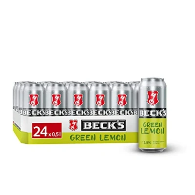 Abbildung von BECK&#039;S Green Lemon Dosenbier Biermischgetränk, EINWEG, Biermischgetränk Radler Alster Bier (24 x 0.5 l Dose)