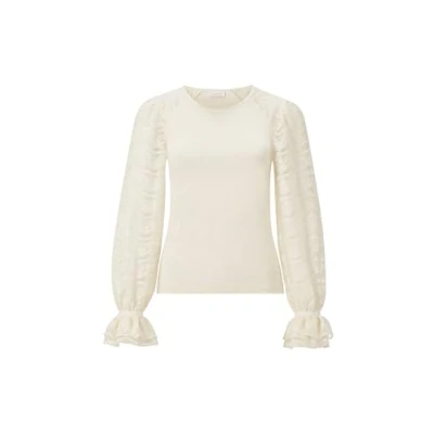 Abbildung von Rich &amp; Royal MIT VOLANTABSCHLÜSSEN Bluse, Damen, Größe: 42, Pearl white