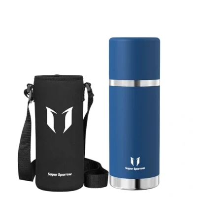 Abbildung von Super Sparrow Trinkflasche Edelstahl Thermoskanne 750ml BPA Frei Thermosflasche Isolierflasche Auslaufsicherer Deckel Fungiert als Trinkbecher
