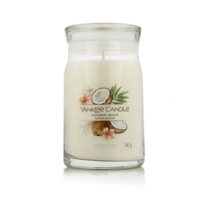 Abbildung von Yankee Candle Signature Large JAR Coconut Beach Duftkerze, Größe: 569 g, White