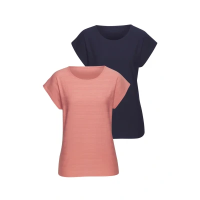 Abbildung von Vivance 2 PACK Tshirt basic Apricot navy, Damen, Größe: 36/38, navy