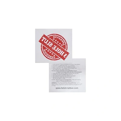 Abbildung von 2 x Approved 3 Hole Slut Tattoo Motiv in rot Kinky Fetish Temporary (2)
