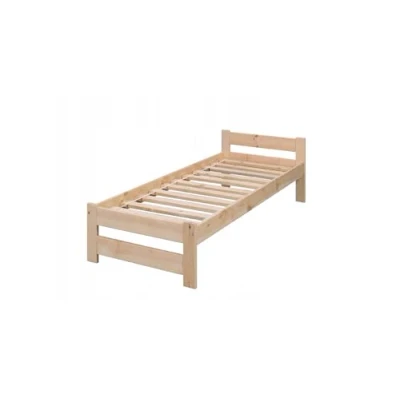 Abbildung von All4All Bettgestell Reko Massivholz Holzbett mit Lattenrost/Rollrost Bettrahmen Einzelbett Hotelbett Naturfarbe 90x200 cm