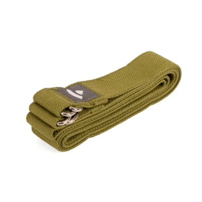 Abbildung von Yamala Belt Yogagurt 2 in 1. Baumwolle grün. Metallringe an beiden Enden