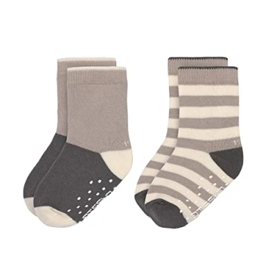 Abbildung von LÄSSIG Unisex Kinder Anti Rutsch Socken 2er Set/ Anthrazit Taupe Größe 19 22