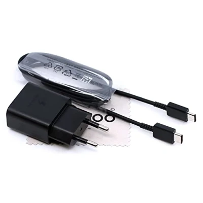 Abbildung von Ladegerät für Original Samsung EP T1510 Galaxy A3 2017, A5 A7 A8 2018, A9 2018 Fast Charge 15W 2A Schnell Daten Lade Kabel Typ C mit mungoo Displayputztuch