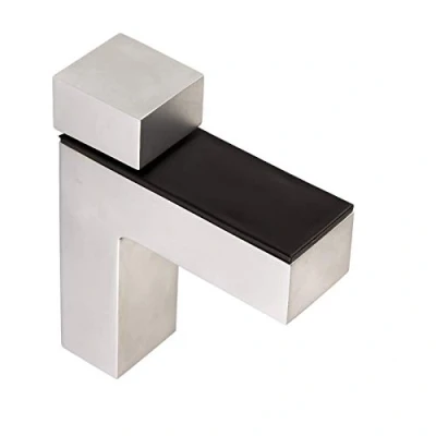 Abbildung von 2 Stück SO TECH® Glasbodenhalter HULK Chrom matt Glasbodenträger Bodenträger für Glas und Holzböden bis max. 45 mm Stärke