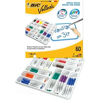 Abbildung von BIC Velleda Pack Filzstift Fasermalstifte Trocken abwischbar mehrfarbig