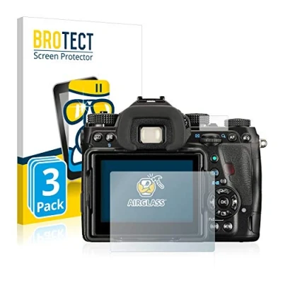 Abbildung von BROTECT Schutzglas für Pentax K 1 Mark II (3 Stück) Schutzfolie Panzer Folie Glas [Extrem Kratzfest 9H, Anti Fingerprint, Ultra Transparent]