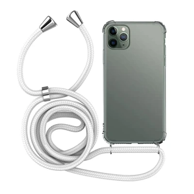 Abbildung von MyGadget Handykette für iPhone 11 Pro Max [ TPU Hülle mit verstellbaren Band ] Handyhülle Handyband zum Umhängen Kordel Schnur Case Schutzhülle Weiß