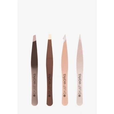 Abbildung von Brushworks HD 4 Piece Combination Tweezers Set Bronze