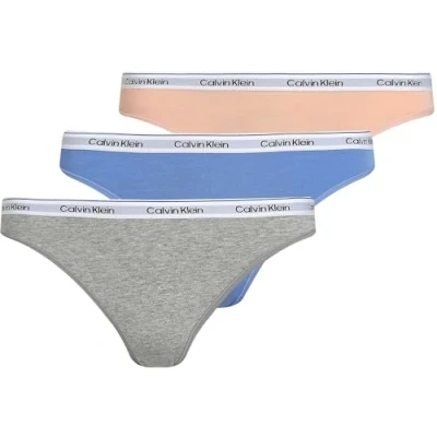 Abbildung von Calvin Klein Underwear Modern Logobrief 3 PACK Slip, Damen, Größe: XS, Glacier/melon frenzy/grey heather