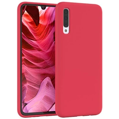 Abbildung von EAZY CASE Premium Silikon Handyhülle kompatibel mit Samsung Galaxy A70, Slimcover Kameraschutz und Innenfutter, Silikonhülle, Schutzhülle, Bumper, Handy Case, Hülle, Softcase, Beere