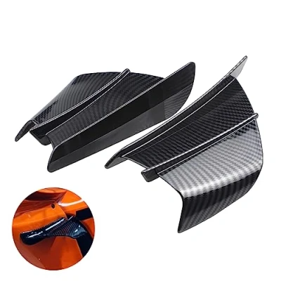 Abbildung von Motorcycle Front Aerodynamic Winglets Carbon Fibre Windscreen Trim Spoiler Plastic Fairing for Most Electric