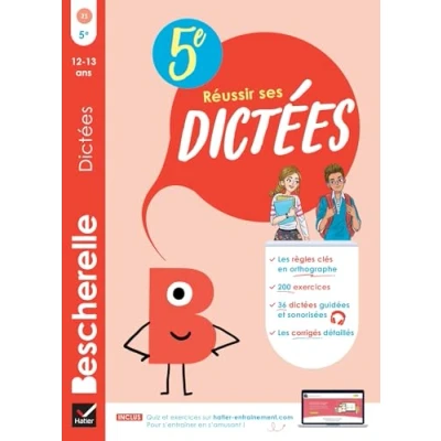 Abbildung von Bescherelle Réussir ses dictées et progresser en orthographe 5e: règles, exercices d&#039;orthographe &amp; (audio)