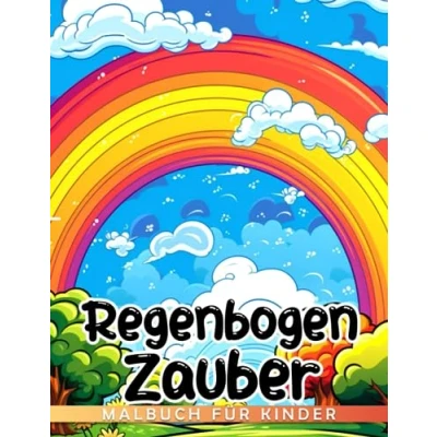 Abbildung von Regenbogen Zauber Malbuch für Kinder: Verschiedene Farben am Himmel durch 30 Bilder zum Ausmalen und Spaß haben Gag Geschenke White Elephants