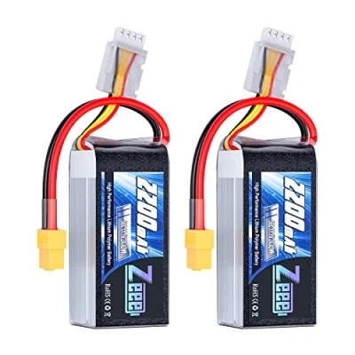 Abbildung von Zeee 3S Lipo 2200mAh 11,1V 50C mit XT60 Stecker Akku Kurzpack für RC Auto LKW Fahrzeuge Boot Drohne Flugzeug Quadcopter Hubschrauber FPV Racing Hobby Modelle (2 Stück)