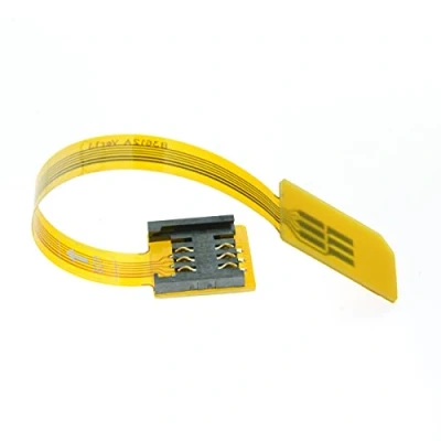 Abbildung von Cablecc GSM CDMA Standard UIM SIM Card Kit Male to Female Extension Soft Flat FPC Cable Extender 10cm