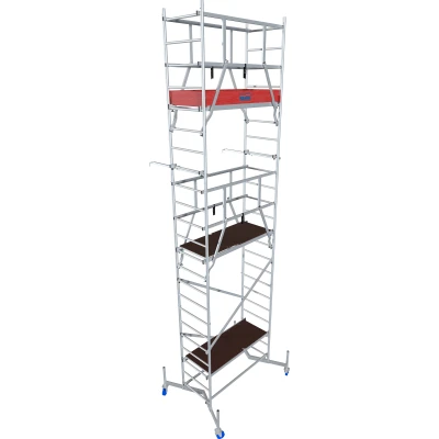 Abbildung von KRAUSE Arbeitsgerüst &quot;ClimTec System&quot;, Komplettgerüst inkl. 1 Aufstockung, 2 Aufstockung + Fahrrollensatz