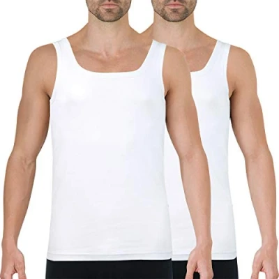 Abbildung von Athena Herren Duo Choc Unterhemd, Weiß (Weiß), XL (2er Pack)