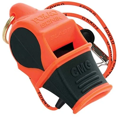 Abbildung von Fox 40 CMG Trillerpfeiffe Sonik Blast, Kordel Mehrfarbig, Orange/Schwarz