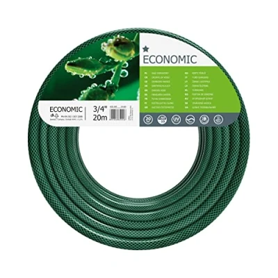 Abbildung von Cellfast Gartenschlauch ECONOMIC Elastisch und flexibel 3 lagiger Wasserschlauch aus Polyesterkreuzgewebe, UV Strahlen Algenablagerungbeständig 20 bar Berstdruck, 20m, 3/4 zoll, 10 020