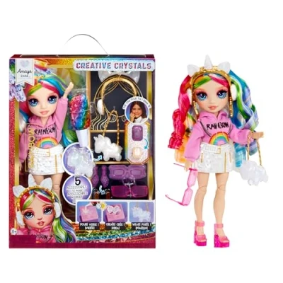 Abbildung von Rainbow High Creative Crystals Amaya Regenbogenfarbene 28 cm Modepuppe mit Make It Kit für Kristall Accessoires, Ring Dich, Basteln,Harz Spielset, Geschenk Kinder ab 8, Nicht ESSBAR