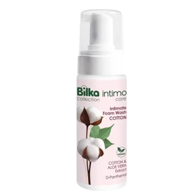 Abbildung von Bilka Collection Intim Schaumwäsche mit Baumwolle, Aloe Vera &amp; D Panthenol Intimpflege, Vegan, Sanfte Reinigung, Tägliche Waschlotion, 1 x 140 ml