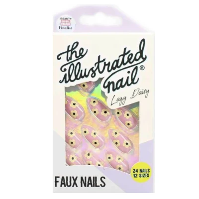 Abbildung von The Illustrated Nail Pink Lazy Daisy Faux Nails