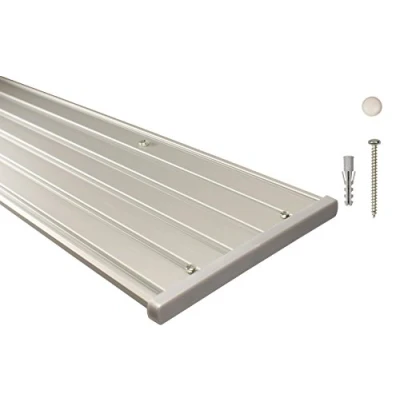 Abbildung von Gardinenschienen 6 läufig aus Aluminium in alu Silber vorgebohrt, 320 cm (2 x 160 cm)