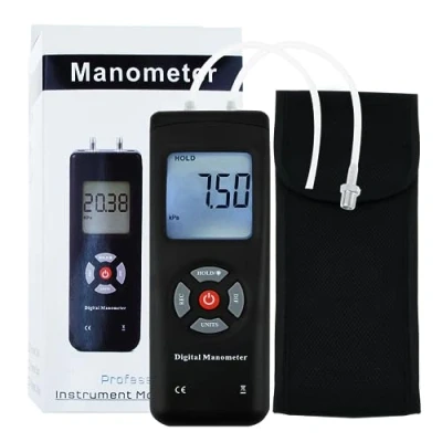 Abbildung von Tragbares Digitales Manometer HVAC Luftvakuum Gas Differenzdruckmesser Luftdruck Messgerät Meter Tester 11 Einheiten mit Hintergrundbeleuchtung
