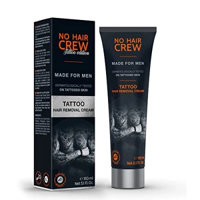 Abbildung von NO HAIR CREW Tattoo Edition Enthaarungsscreme für tätowierter Haut, Haarentfernung in 4 8 Minuten, 150 ml