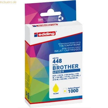 Abbildung von edding Druckerpatrone ersetzt Brother LC123 yellow
