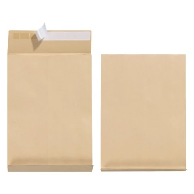 Abbildung von Herlitz Faltentasche B4 130 g Haftklebend, Falte 4 cm, 10 er Packung, eingeschweißt, braun